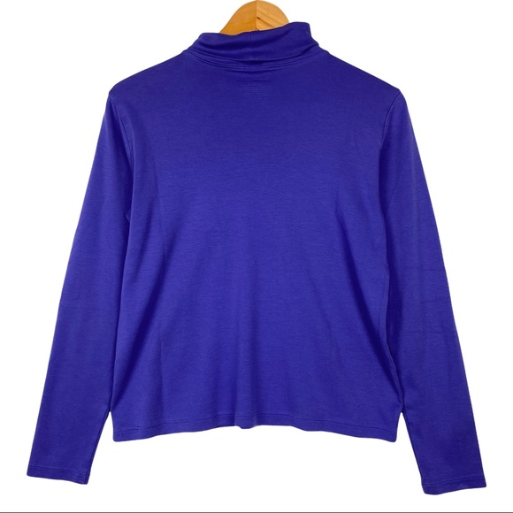 L.L. Bean Interlock Turtleneck Supima Cotton Comfy Stretch Long Sleeve Tee Shirt - Picture 4 of 9